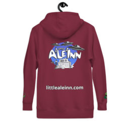 Little A'Le'Inn logo Hoodie with embroidered aliens on sleeve